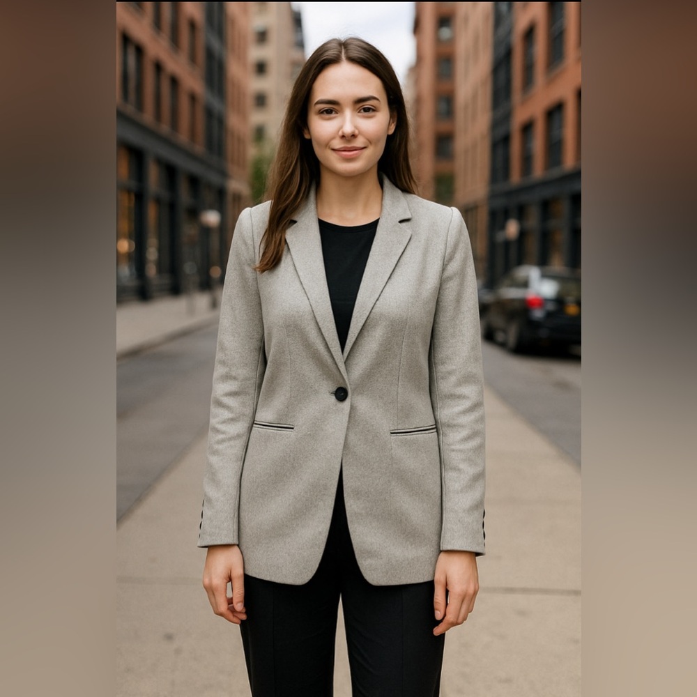 Banana Republic Light Gray Blazer Y2K– Women’s Size 6, Classic Fit - Picture 9 of 12